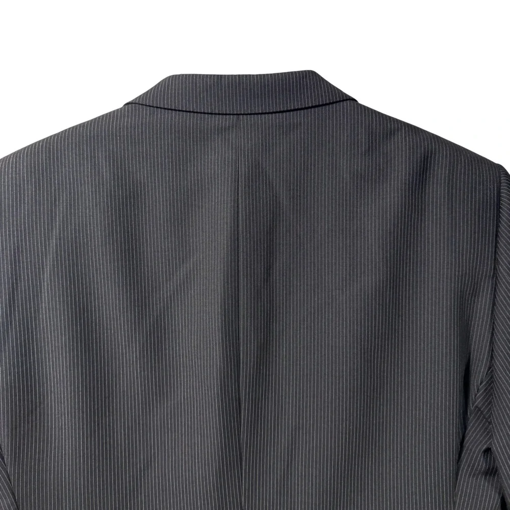 Tiglio‎ Luxe Blazer 42L Super 150s Wool Italy Black  Pinstripe Mens Sport Jacket